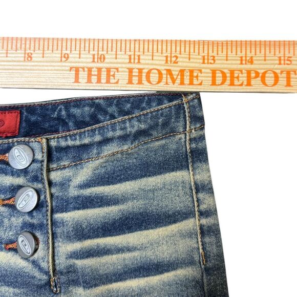 Y2K Bongo Acid Wash High Waisted Denim Mini Skirt Size 1 - Picture 4 of 7